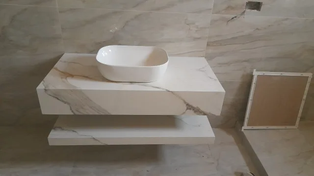 Marble porcelain white basin