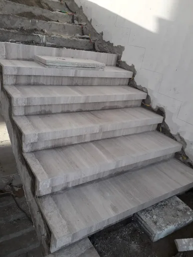 white marble stairs